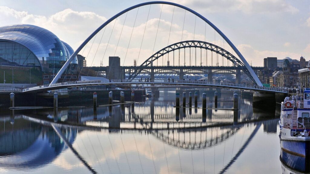 Newcastle bridges over the River Tyne viewed from the Quayside